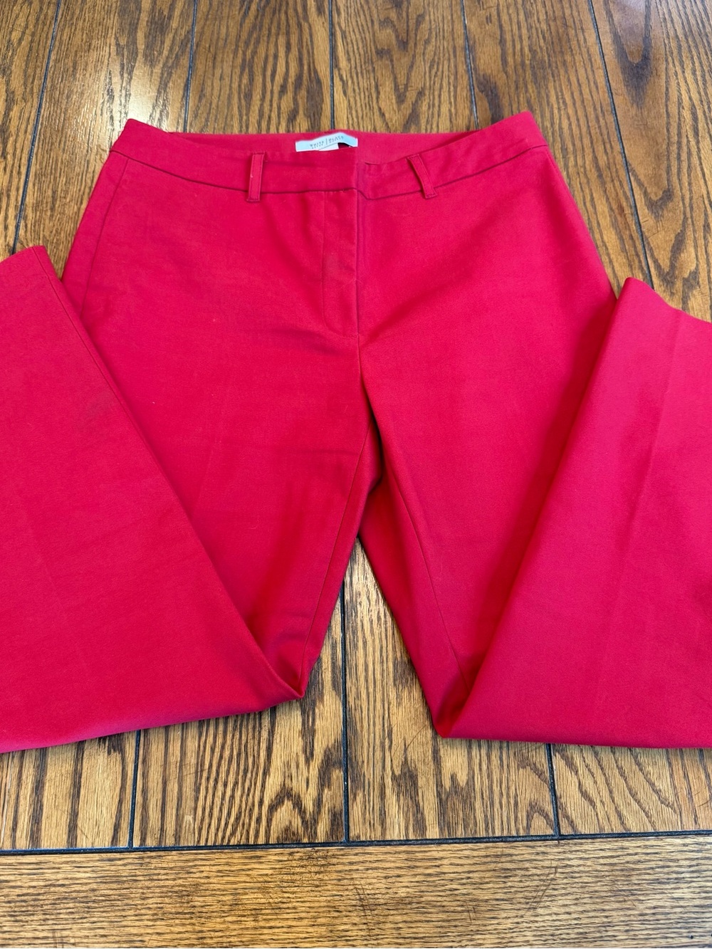 White House Black Market Bright Red Straight-Leg Trousers